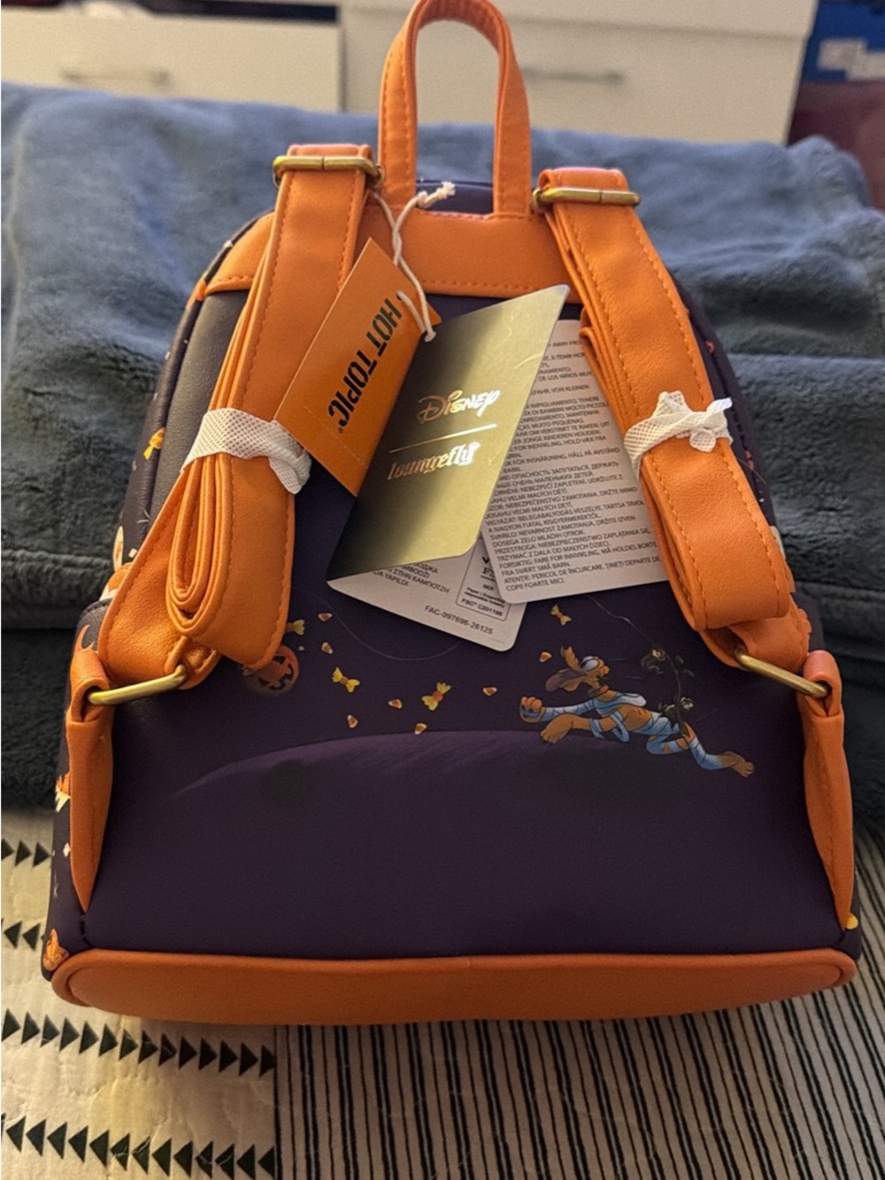 Loungefly Purple Halloween Disney Mini Backpack with Matching Wallet - Picture 3 of 6